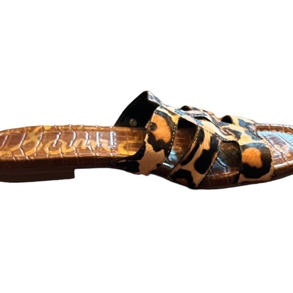 Sam Edelman Women’s Bryna Slide Animal Print Cut Out Leather Sandals - Picture 6 of 8